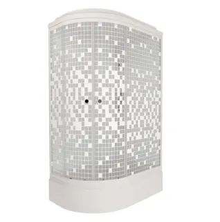 Душевая кабина Triton Коралл Щ0000061820 правая 120x80 см профиль белый стекло мозаика